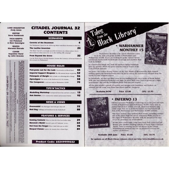 Citadel Journal #32 (1999) Warhammer Blood Bowl Nurgle WH40K Imperial Armour - Picture 8 of 10